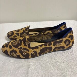 Rothy's The Loafer Leopard Print Flats Loafers Women's Size 8.5 NEW